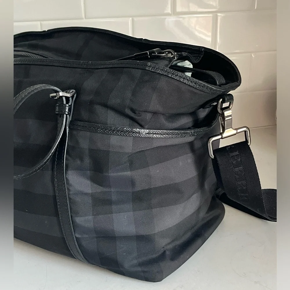 Burberry Graceford Nylon Tonal Check Diaper Bag